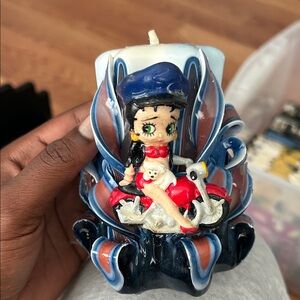 Betty Boop Blue and Red Decorative Candle